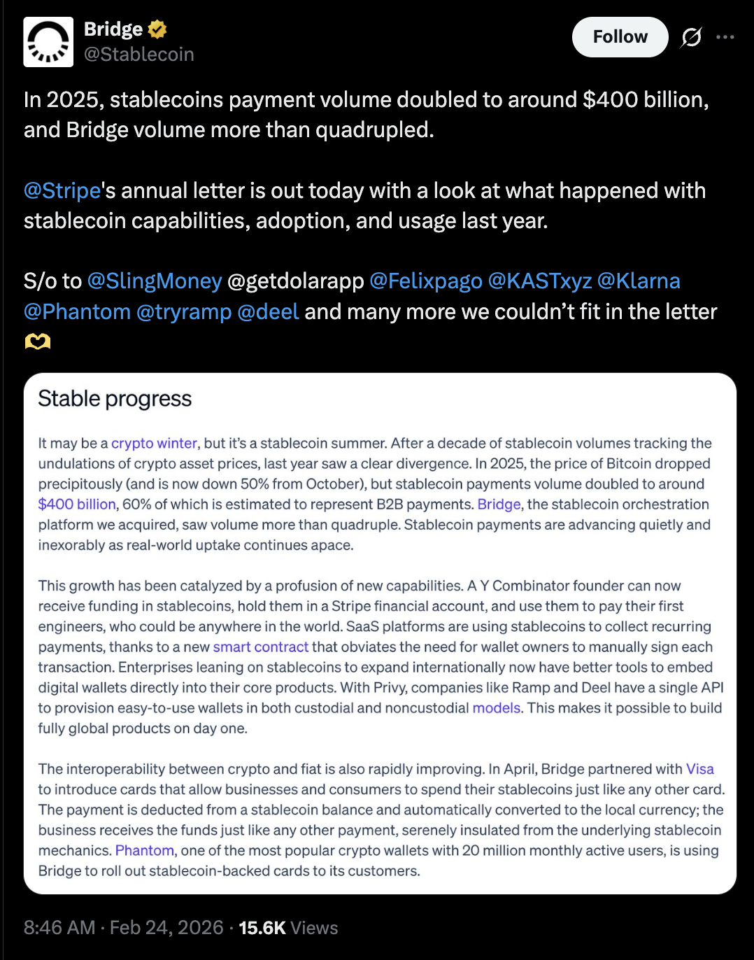Stablecoins payment volume has doubled over time, as also represented by CertiK